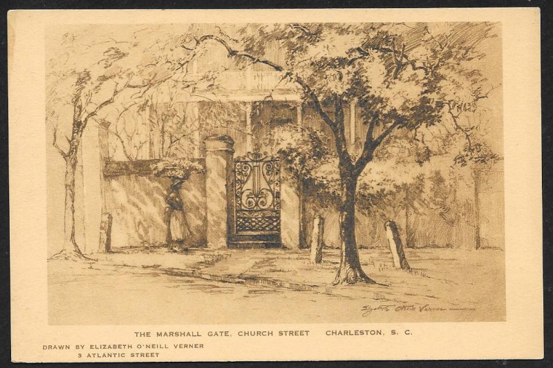 Marshall Gate Church St Charleston South Carolina Unused c1920s