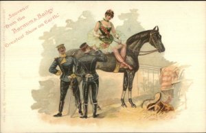 Barnum & Bailey Circus Beautiful Woman on Horse #1549 Postcard EXC COND