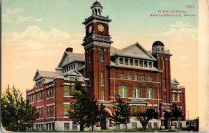 View of High School, Bartlesville OK Vintage Postcard L78