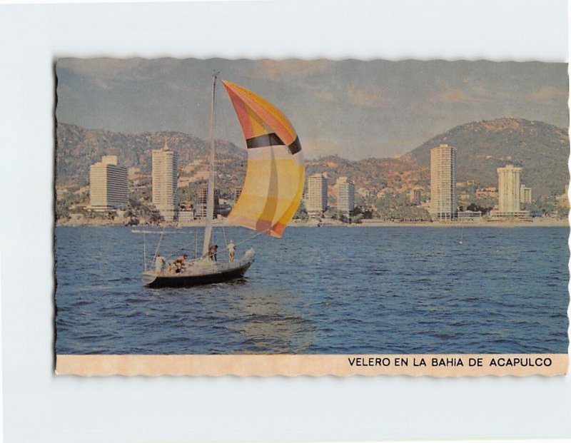 Postcard Sailboat in the Bay of Acapulco Mexico