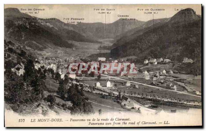 Old Postcard Le Mont Dore Panorama seen road Clermont Panorama seen from the ...