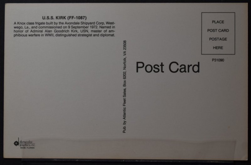 US Navy Ship - U.S.S. Kirk [FF-1087]