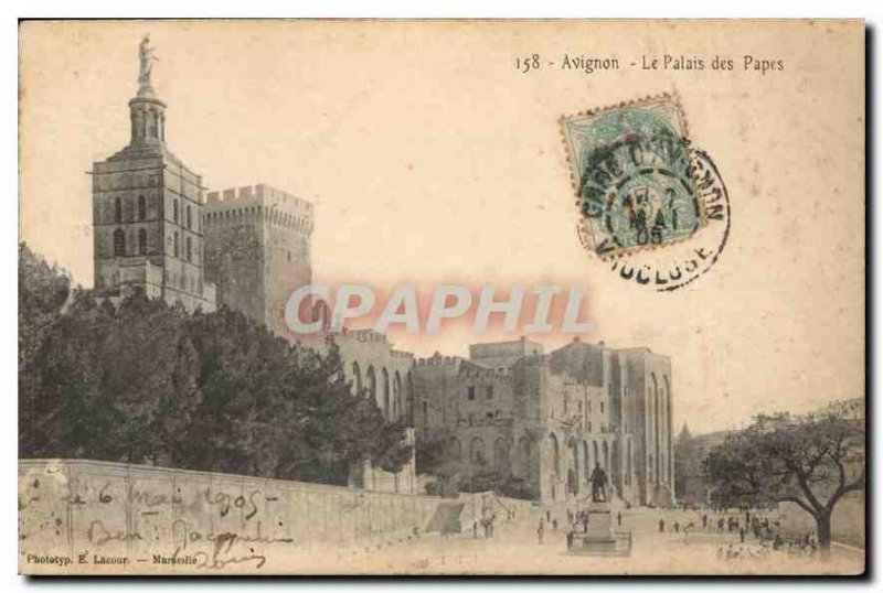 Old Postcard Avignon Popes' Palace