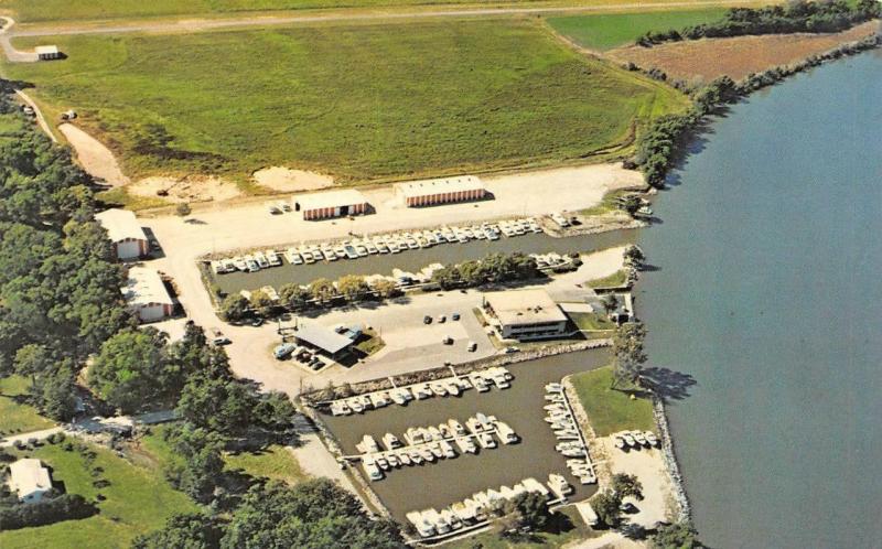 SENECA, IL Illinois  SPRING BROOK MARINA~Bird's Eye View BOATS Chrome Postcard