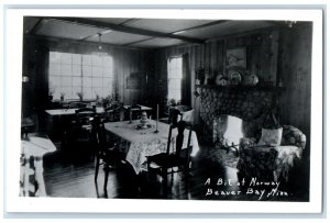 c1940's A Bit Of Norway Interior Beaver Bay Minnesota MN RPPC Photo Postcard