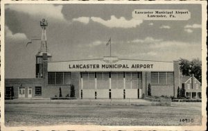 Lancaster Pennsylvania PA Municipal Airport Vintage Postcard