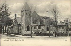 Belleville NJ Methodist Church c1910 Postcard b&w