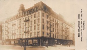 Real Photo Postcard The Stratford Hotel in Chicago, Illinois~111176