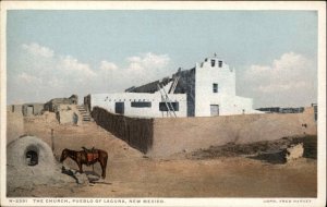 Laguna New Mexico NM Fred Harvey Pueblo of Laguna Church Vintage Postcard