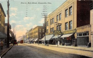 J35/ Zanesville Ohio Postcard c1910 West Main St Rowlands Kirbys Store 249