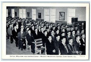 1942 Initial Welcome Instructions Recruit Reception Center Camp Grant Postcard