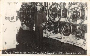 RPPC ENGINE ROOM GRANT TRANSPORT LEVIATHAN SHIP REAL PHOTO POSTCARD (c. 1920s)