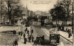 CPA BREST - La Place de la Liberre et l'Entrée de la Rue de Paris (252722)