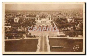 Old Postcard Paris and its wonders Trocadero gardens and the Palais de Chaillot