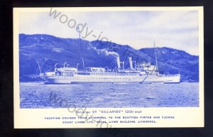 f2372 - Coast Lines Ferry - Killarney - Liverpool/Scottish Firths - postcard
