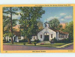 Unused Linen CHURCH SCENE Hot Springs National Park Arkansas AR p4540