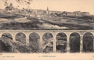 Rodez France Aveyron Railroad Bridge City View Antique Postcard K23606