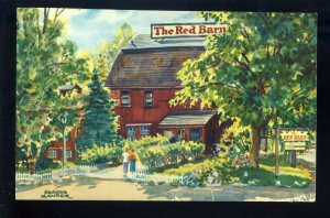 Westport, Connecticut/CT Postcard, The Red Barn Restaurant, Route 33, 1950s