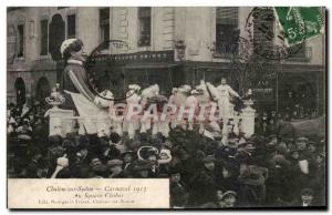 Old Postcard Chalon Sur Saone At Carnival 1913 Square Chabas Geant TOP