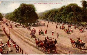 London, England - A view of Rotten Row - Horses and Buggy - in 1909