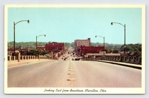 Looking East From Downtown Massillon Ohio, Street View Vintage Postcard  P10