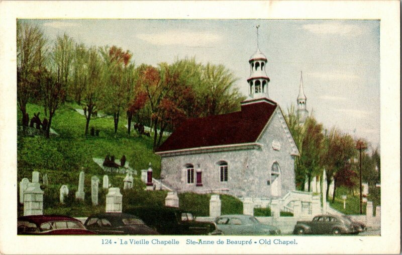 Le Vieille Chapelle  Ste Anne de Beaupre Old Chapel Postcard Vintage UNP Unused 