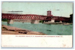 1906 Southern Pacific R.R. Drawbridge Over Sacramento River California Postcard