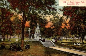 Wisconsin Janesville Scene In Court House Park 1909