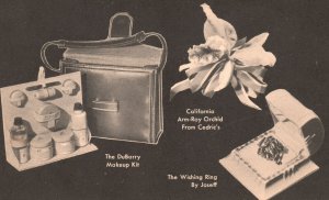 Vintage Postcard California Arm-Roy Orchid Cedric's Make Up Kit Wishing Ring