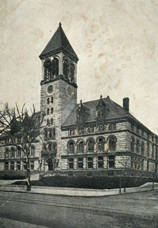 1908 Heavily Embossed City Hal, Cambridge, MA Postcard P169 