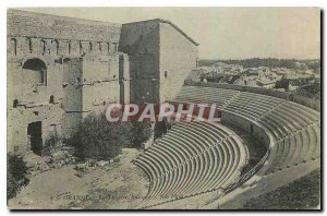 Old Postcard Orange Antique Theater Scene and The Bleachers