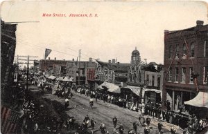 J55/ Aberdeen South Dakota Postcard c1910 Main Street Parade Stores 135