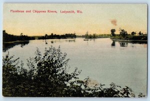 Ladysmith Wisconsin Postcard Flambeau Chippewa Rivers Scenic View 1910 Unposted