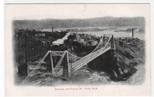 Bridges and Falls St John New Brunswick Canada 1910c postcard