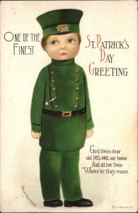 Clapsaddle St Patrick's Day Little Boy Irish Soldier c1910 Int'l Art Postcard