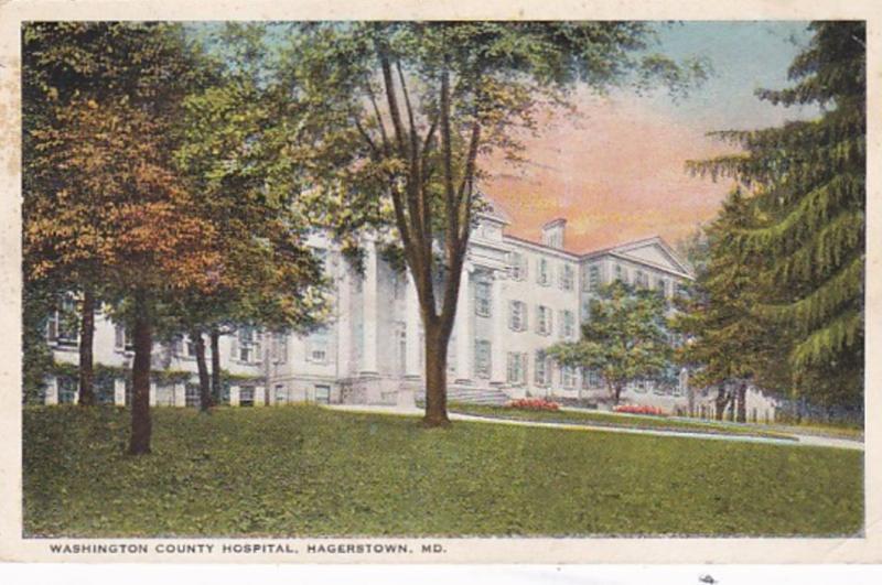 Maryland Hagerstown Washington County Hospital 1925 Curteich