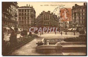 Old Postcard Lyon Place de la Republique