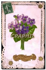 Old Postcard Fantasy Flowers Embroidery