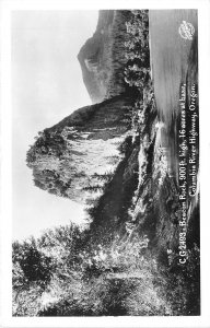 Columbia River Highway Oregon 1940s RPPC Real Photo Postcard Beacon Rock