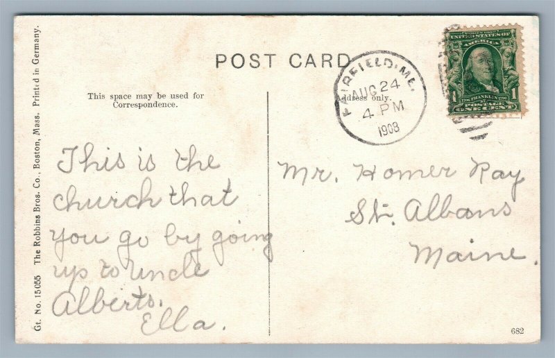 FAIRFIELD ME METHODIST CHURCH ANTIQUE POSTCARD