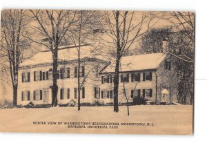 Morristown New Jersey NJ Vintage Postcard Winter View of Washingtons Headquarter