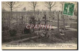 Postcard Old Army Fere Champenoise Le Cimetiere Tombs of the french soldiers