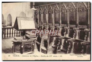 Postcard Old Vence Interior L & # 39Eglise the 15th Stalls