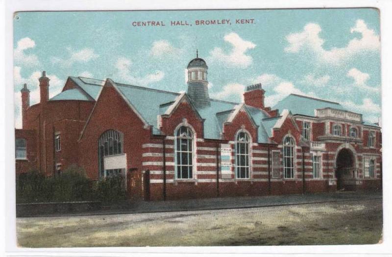 Central Hall Bromley Kent UK 1910c postcard