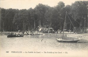 Navigation & sailing themed vintage postcard Versailles chanel flotilla boat