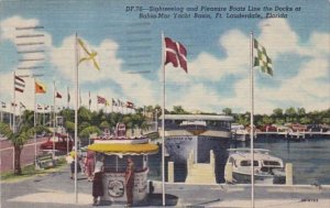 Florida Fort Lauderdale Sightseeing & Pleasure Boats Line The Docks At Ba...