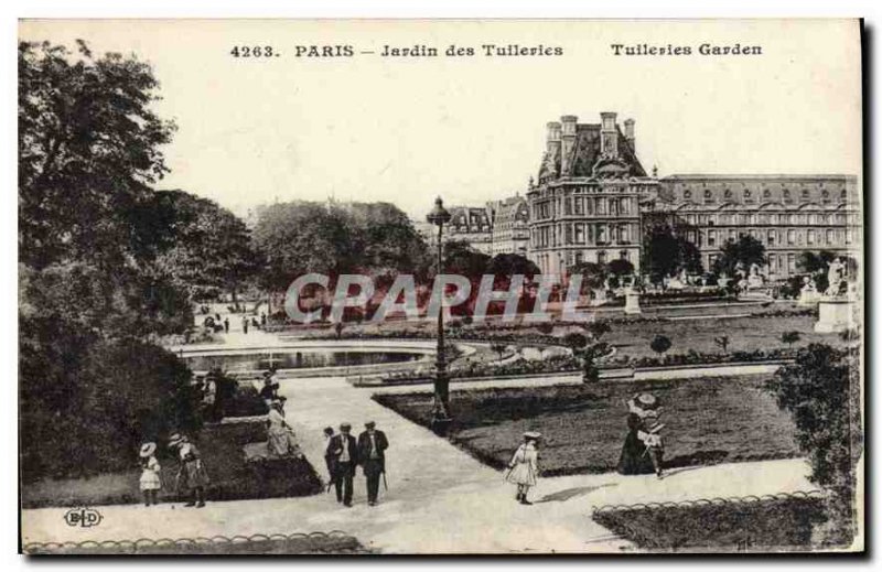 Old Postcard Paris Jardin Des Tuileries