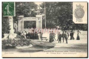 Postcard Old Toulouse Expo Village 1908 black main door