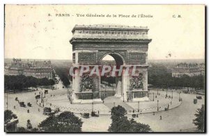 Old Postcard Vue Generale Paris of Place de L Etoile