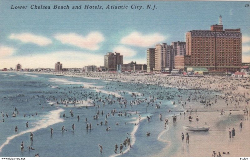 ATLANTIC CITY, New Jersey, 1930-40s; Lower Chelsea Beach and Hotels